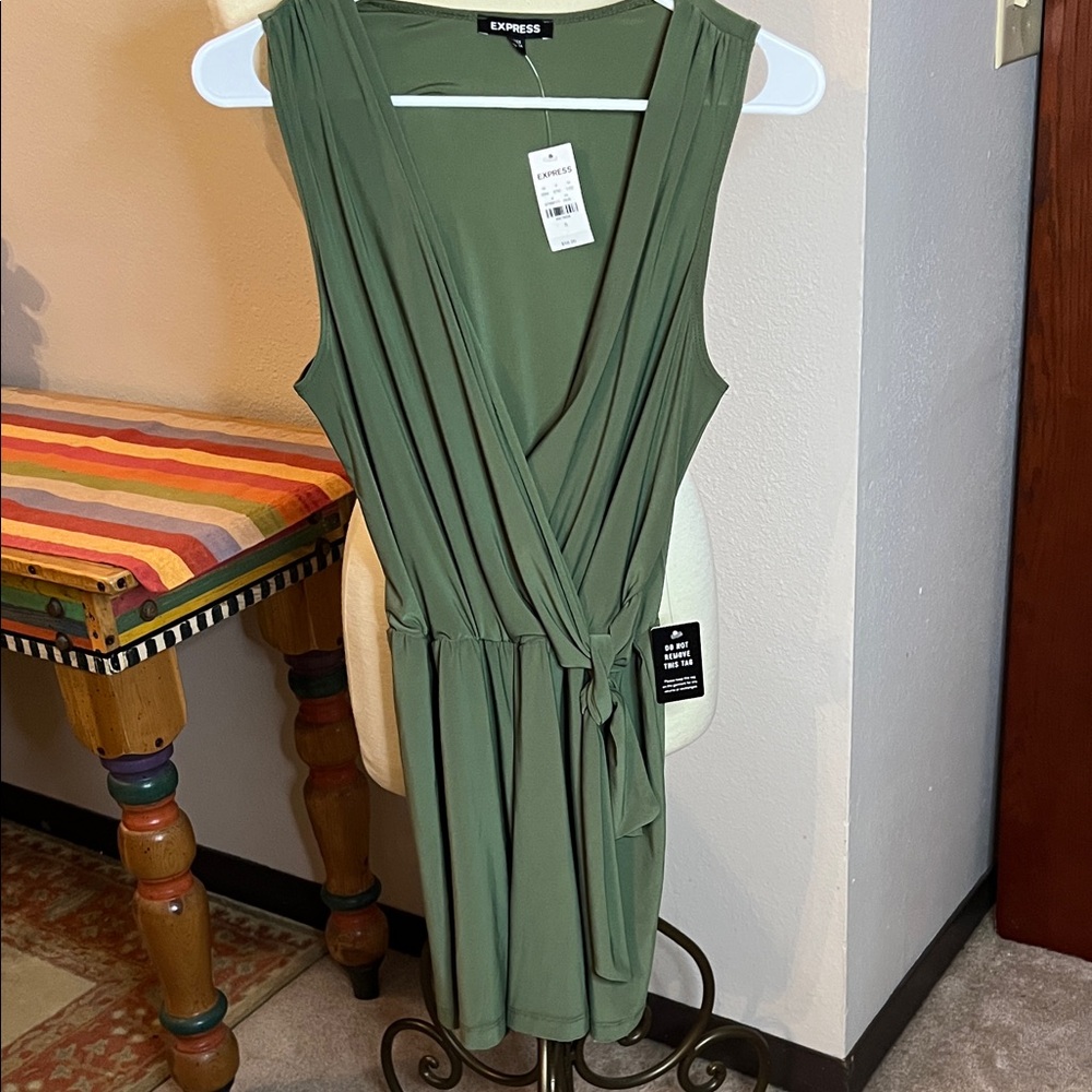 Express Sage Green tie Women's romper